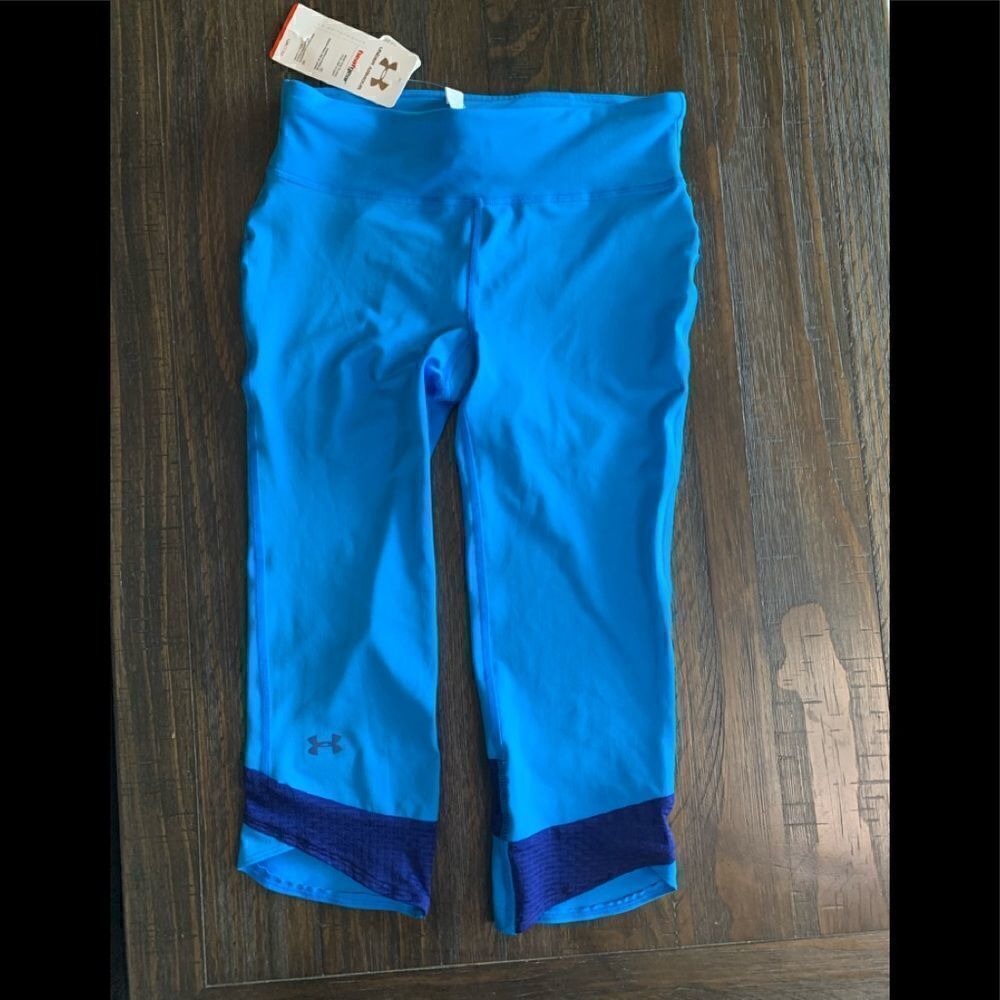 Under Armour UA blue/purple Compression Capri leggings Size S
